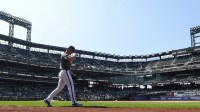 New York Mets pitcher Nolan McLean (26) heads to the bullpen to warm up before his Major League debut against the Seattle Mariners at Citi Field.