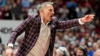 Alabama head coach Nate Oats yells to a player on the bench to enter the game at Coleman Coliseum. Alabama downed Kentucky 89-74.