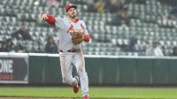 St. Louis Cardinals third baseman Nolan Arenado (28) throws out Baltimore Orioles designated hitter Ramon Urias (29) (not pictured) after fielding a ground ball during the third inning at Oriole Park at Camden Yards.