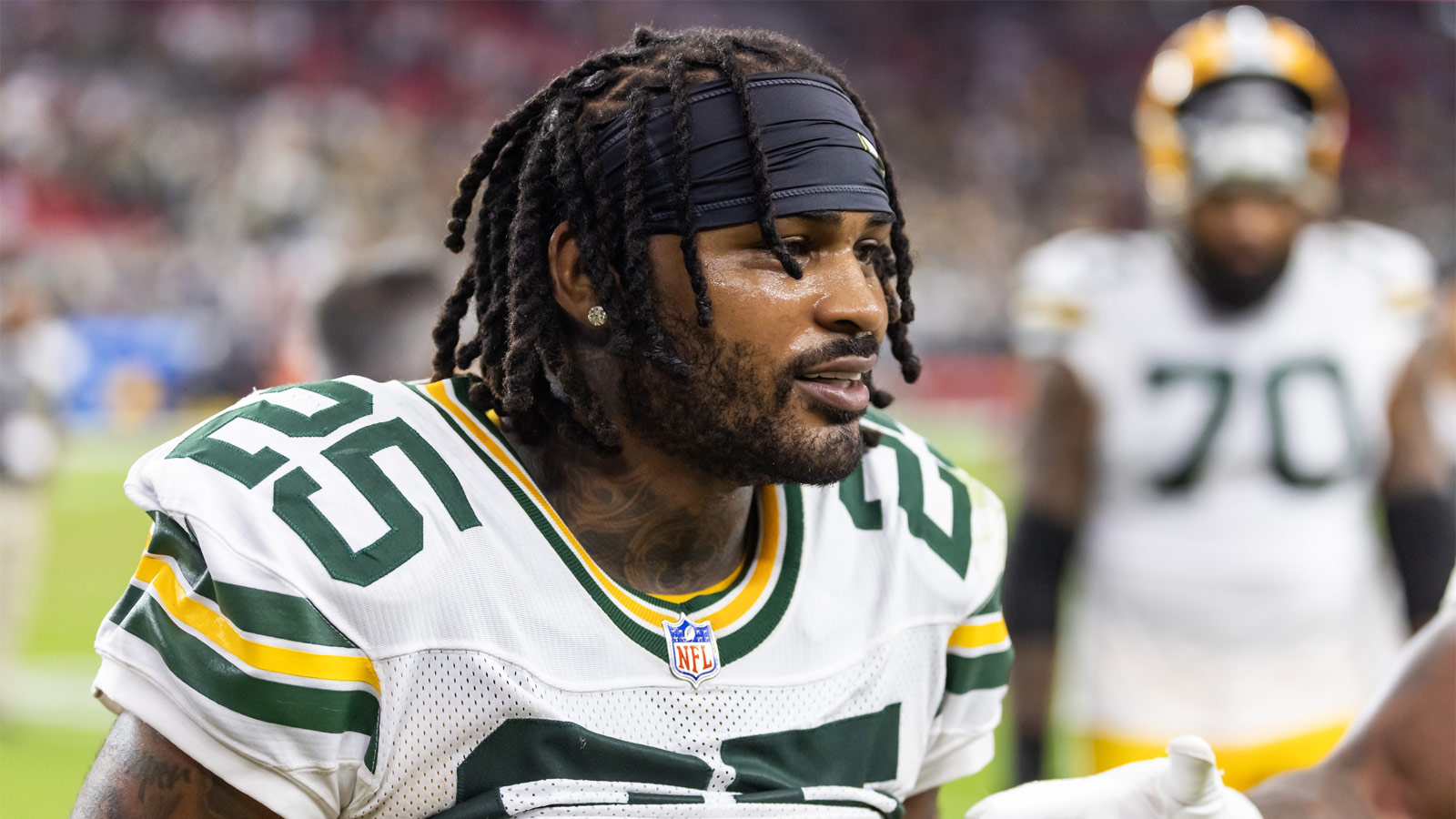 Green Bay Packers cornerback Keisean Nixon (25) against the Arizona Cardinals at State Farm Stadium.