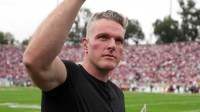 Pat McAfee at the Rose Bowl between the Indiana Hoosiers and Alabama Crimson Tide.