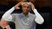 Memphis' head coach Penny Hardaway reacts during the game between Memphis and Alabama State at FedExForum in Memphis, Tenn., on December 22, 2025.