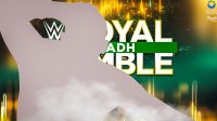 Silhouette of Mr.Iguana, background - WWE Royal Rumble 2026 logo
