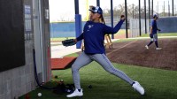 Toronto Blue Jays pitcher Ricky Tiedemann (70) works out at Blue Jays Player Development Complex.
