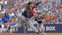 Miami Marlins starting pitcher Ryan Weathers (60) throws a pitch against the Toronto Blue Jays during the first inning at Rogers Centre.