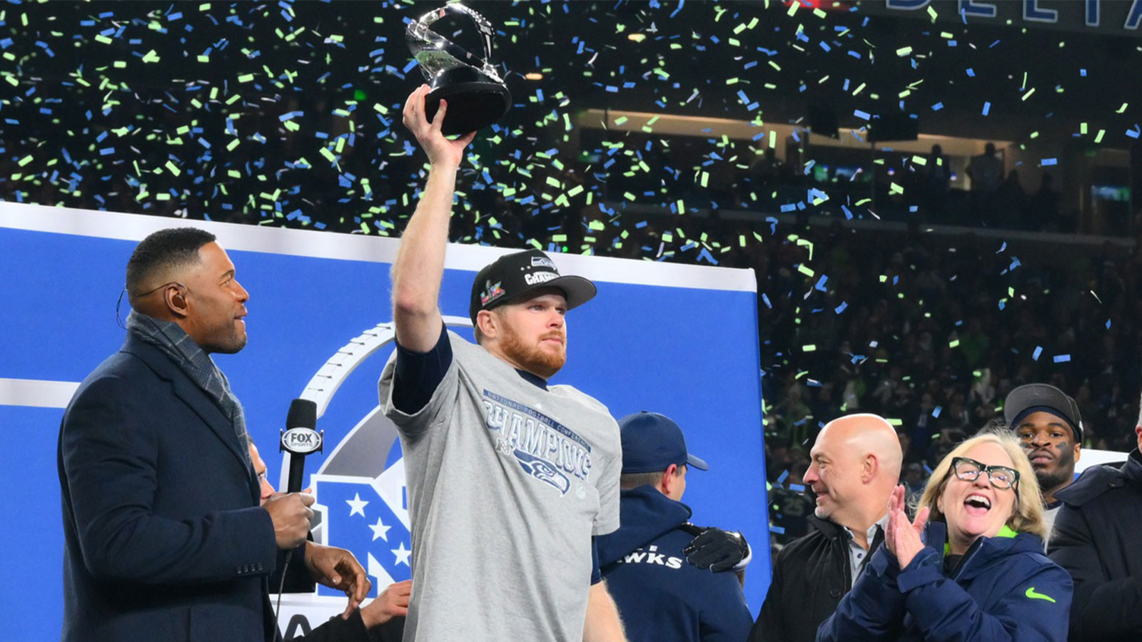 Seahawks QB Sam Darnold’s ‘amazing’ interview after beating Rams for Super Bowl berth