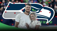 Seattle Seahawks Sam Darnold with fiancee Katie Hoofnagle