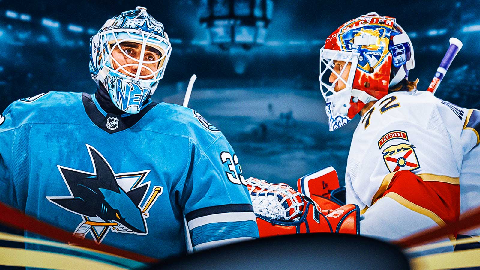 Sergei Bobrovsky, Alex Nedeljkovic drop gloves in rare NHL goalie fight during Panthers-Sharks clash