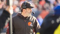 Cleveland Browns head coach Kevin Stefanski stands on the sideline during the second quarter against the Cincinnati Bengals at Paycor Stadium.