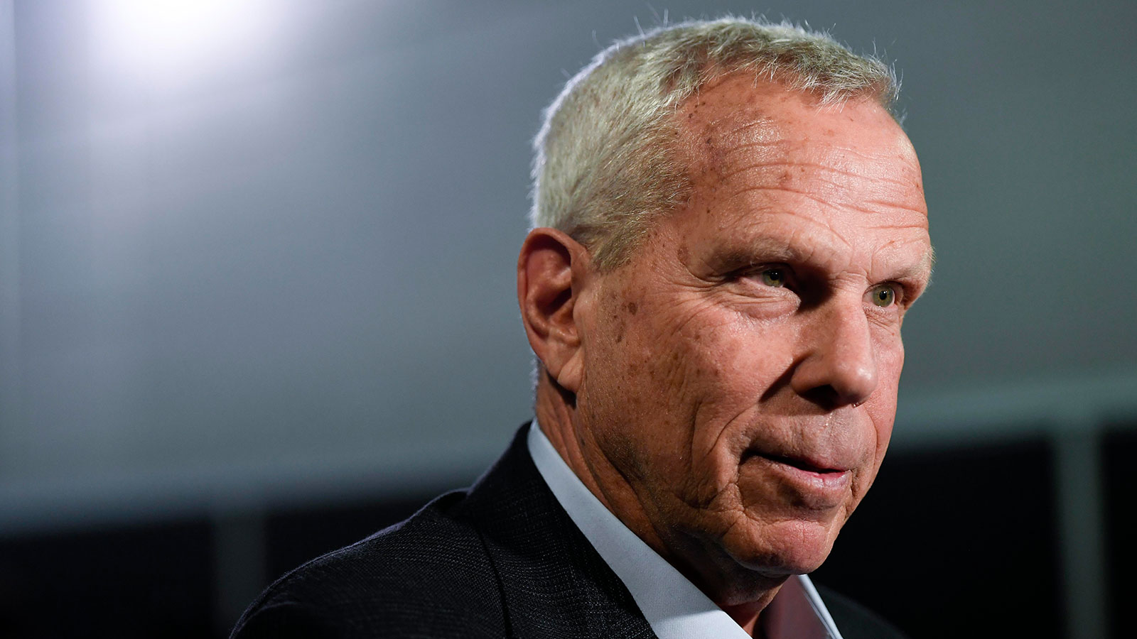 New York Giants co-owner Steve Tisch talks to reporters after the press conference introducing new head coach Joe Judge (not pictured) at MetLife Stadium.