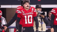 Texas Tech's Jacob Rodriguez looks on during warmups before the Big 12 Conference championship football game