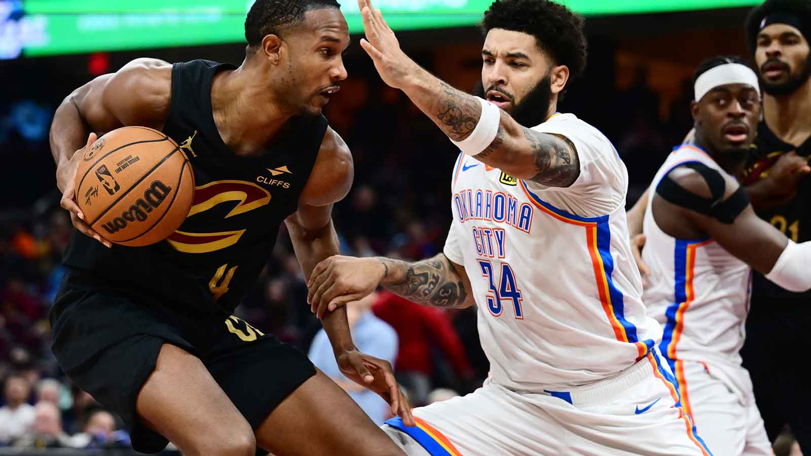 Thunder guard Kenrich Williams (34) during the second half at Rocket Arena