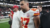 Kansas City Chiefs tight end Travis Kelce after his potential last game against the Las Vegas Raiders.