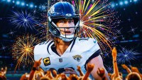 Trevor Lawrence in the middle, Fireworks all around him
