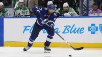 Tampa Bay Lightning defenseman Victor Hedman (77) passes the puck against the Dallas Stars during the third period at Benchmark International Arena.