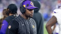 Minnesota Vikings defensive coordinator Brian Flores against the Los Angeles Rams during an NFC wild card game at State Farm Stadium.