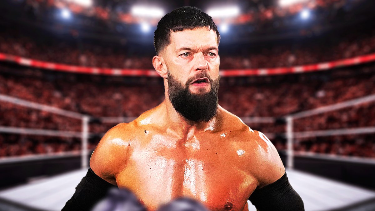 Finn Bálor with WWE ring background.