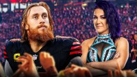 San Francisco 49ers tight end George Kittle before his Achilles injury and WWE Superstar bayley.