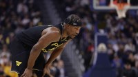 Warriors forward Jimmy Butler III (10) between plays