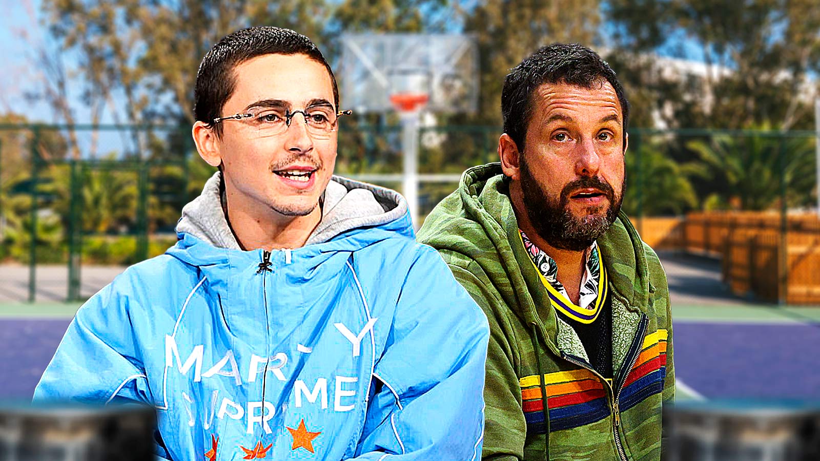 Watch Timothée Chalamet, Adam Sandler’s epic basketball team-up against high schoolers