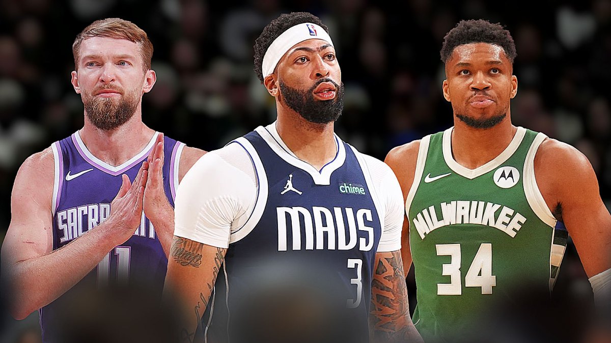 Anthony Davis, Domantas Sabonis, GIannis Antetokounmpo all together.