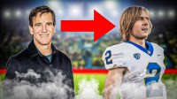 Eli Manning and Glen Powell as Chad Powers in the hit Hulu show.