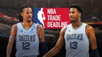 Grizzlies teammates Jaren Jackson Jr., Ja Morant, NBA Trade Deadline logo