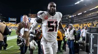 Houston Texans defensive end Will Anderson Jr. (51) leaves the field following an AFC Wild Card Round win against the Pittsburgh Steelers at Acrisure Stadium.