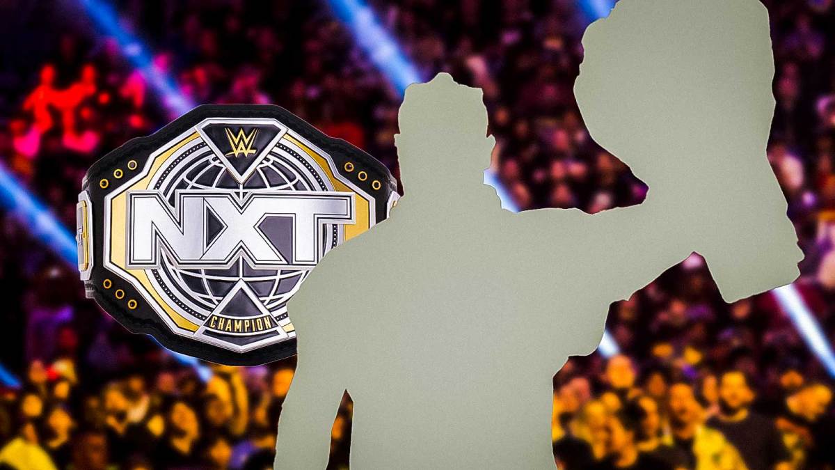 WWE NXT Championship and silhouette of Oba Femi.