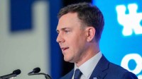 New Kentucky Wildcat head coach Will Stein makes remarks as he is introduced at Kentucky on Wednesday, December 3, 2025