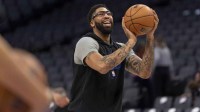 Dallas Mavericks forward Anthony Davis (3) shoots the ball before the start of the game against the Sacramento Kings at the Golden 1 Center.