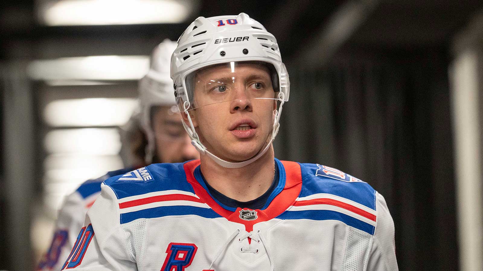 New York Rangers left wing Artemi Panarin (10) before the start of warm ups against the San Jose Sharks at SAP Center at San Jose.