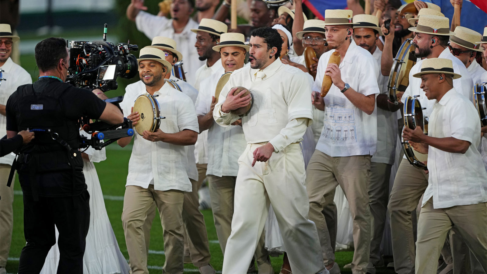 The story behind Bad Bunny’s NFL Super Bowl halftime outfit, football prop