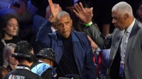 Friend of Minnesota Timberwolves star Anthony Edwards, Barack Obama, at the 2026 NBA All-Star Game.