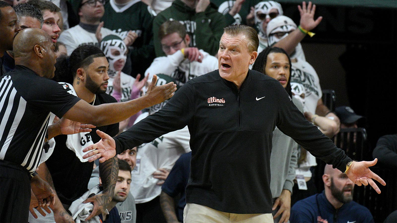 Illinois basketball’s Brad Underwood gives his take on Jeremy Fears Jr. trip during Michigan State game