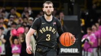 Purdue Boilermakers guard Braden Smith (3) controls the ball against the Iowa Hawkeyes during the first half at Carver-Hawkeye Arena.