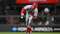 St. Louis Cardinals second baseman Brendan Donovan (33) collects a ball hit by the San Francisco Giants during the eighth inning at Oracle Park.