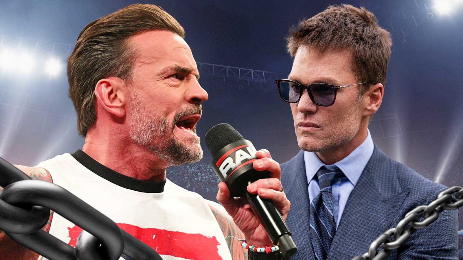 WWE and NFL legends CM Punk and Tom Brady