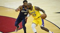 Cavs' Donovan Mitchell defends Lakers' LeBron James