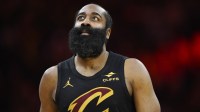 Cleveland Cavaliers guard James Harden (1) stands on the court in the fourth quarter against the Washington Wizards at Rocket Arena.