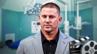 Channing Tatum with hospital surgery operation room background.