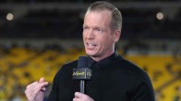Sunday Football Night in America host Chris Simms delivers the pre-game show before the Pittsburgh Steelers host the Green Bay Packers at Acrisure Stadium.