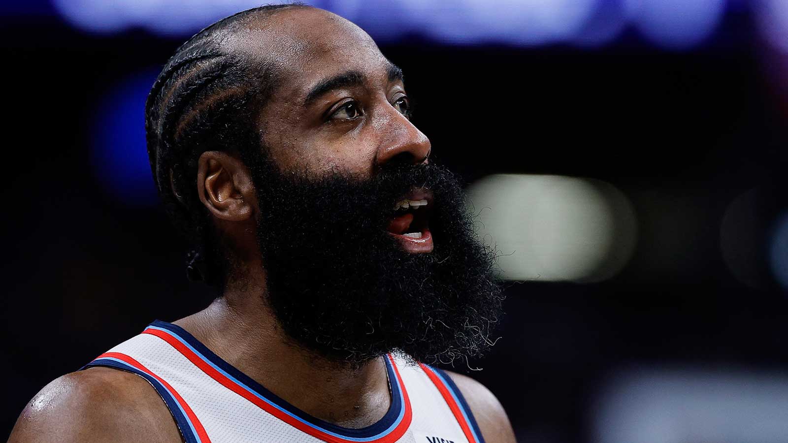  Los Angeles Clippers guard James Harden (1) in the third quarter against the Denver Nuggets at Ball Arena. 