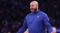 Detroit Pistons head coach JB Bickerstaff reacts during the second half against the New York Knicks at Madison Square Garden.