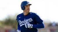 Los Angeles Dodgers first baseman Freddie Freeman against the Cleveland Guardians during a spring training game at Camelback Ranch-Glendale.