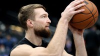 Kings forward Domantas Sabonis (11) takes a shot before a game against the Washington Wizards at Capital One Arena