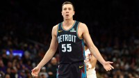 Detroit Pistons forward Duncan Robinson (55) against the Phoenix Suns at Mortgage Matchup Center.