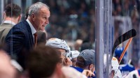 Edmonton Oilers assistant coach Paul Coffey on the bench against the Edmonton Oilers during the third period in game two of the second round of the 2024 Stanley Cup Playoffs at Rogers Arena.