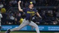 Milwaukee Brewers relief pitcher Erick Fedde (59) pitches against the Pittsburgh Pirates during the sixth inning at PNC Park.