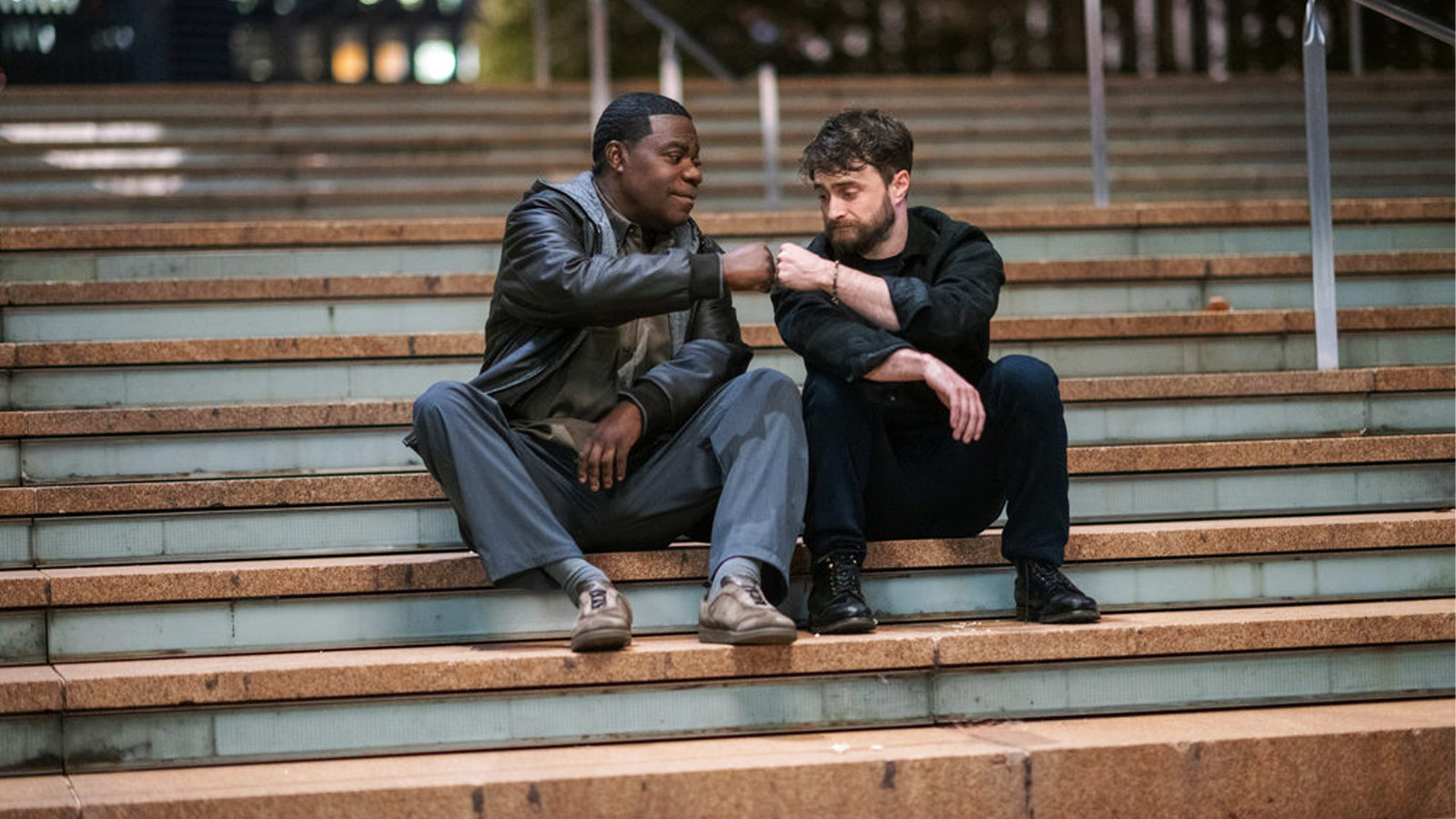 Tracy Morgan and Daniel Radcliffe in The Fall & Rise of Reggie Dinkins.